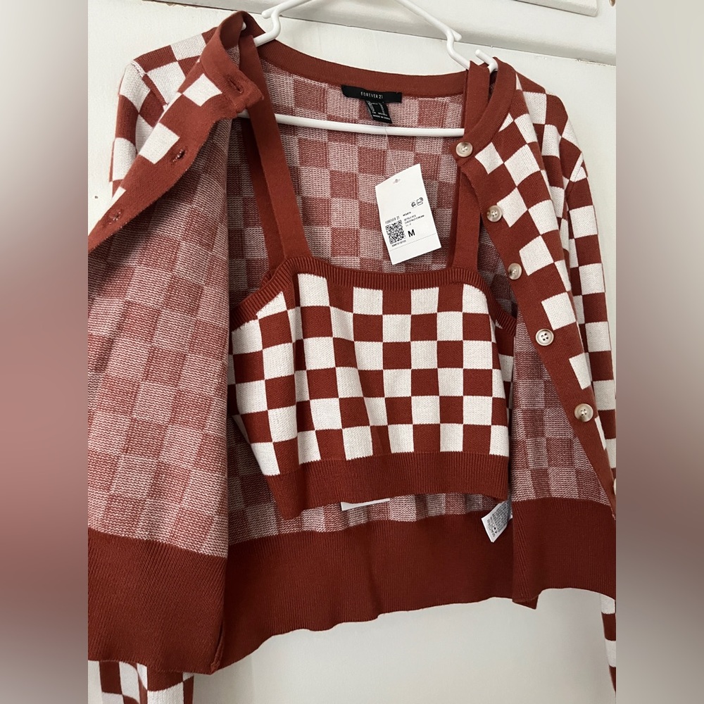 Cardigan and Top cropped FOREVER 21 2 piece set